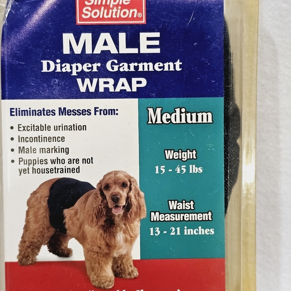New Simple Solution Male Diaper Garment Wrap For Dogs Size Medium 15-45 LBS - Picture 4 of 5